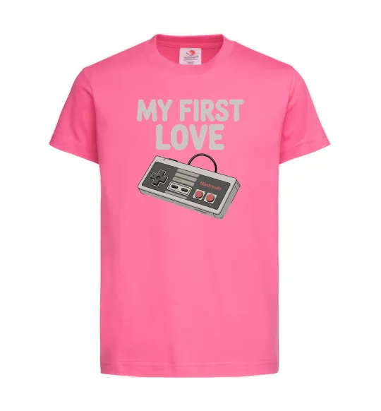Дитяча футболка Gamepad first love Яскраво-рожевий фото