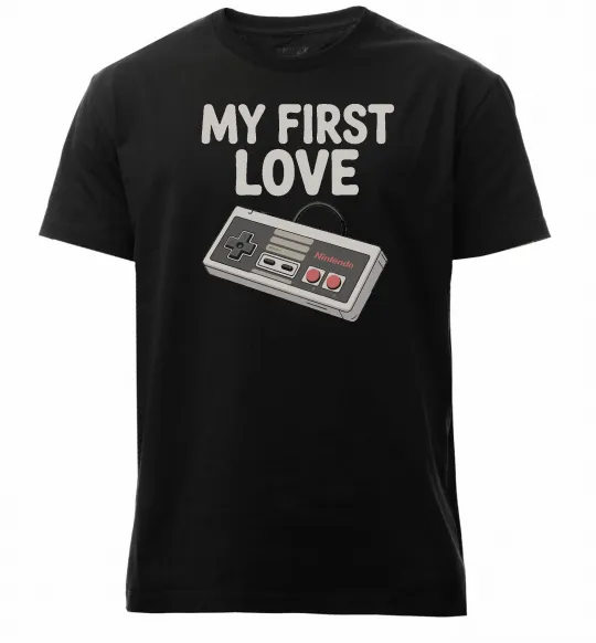 Чоловіча преміум футболка Gamepad first love Чорний фото