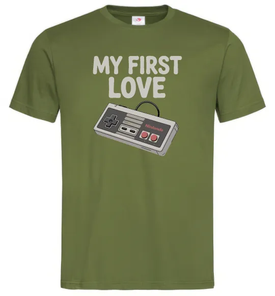 Мужская футболка Gamepad first love Оливковый фото
