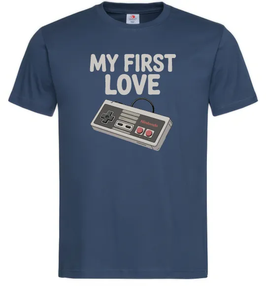 Мужская футболка Gamepad first love Темно-синий фото