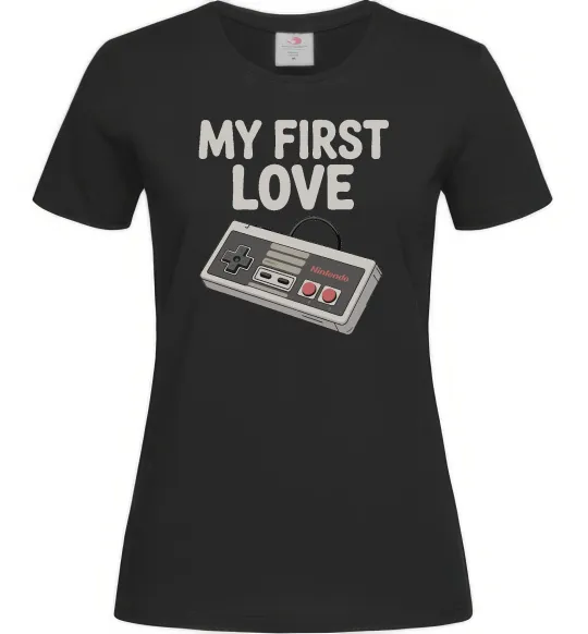 Женская футболка Gamepad first love Черный фото