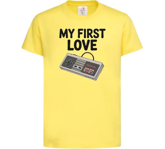 Дитяча футболка Gamepad first love Лимонний фото