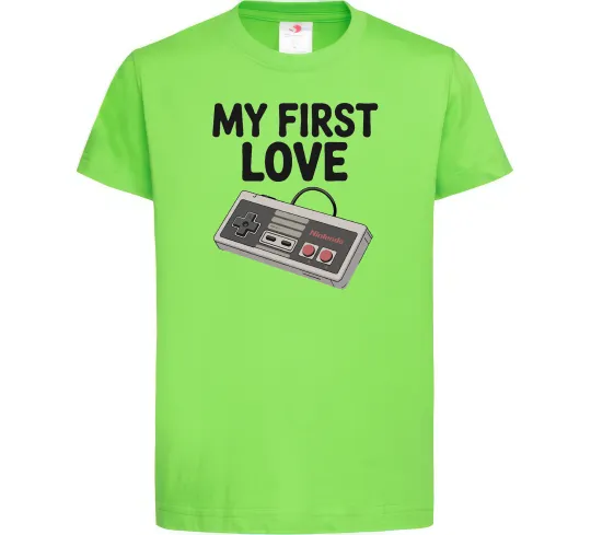 Дитяча футболка Gamepad first love Лаймовий фото