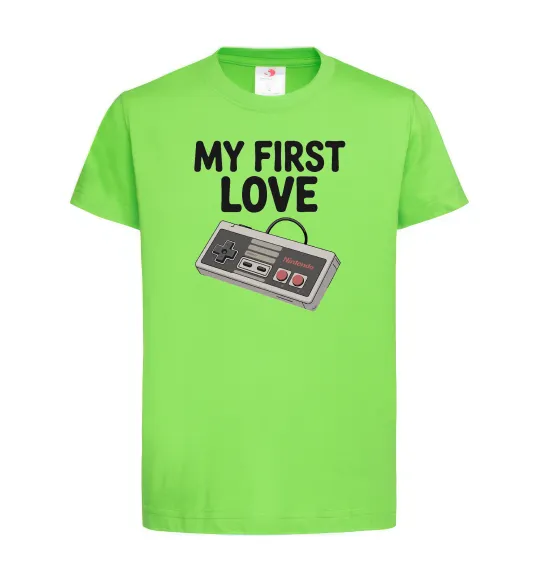 Дитяча футболка Gamepad first love Лаймовий фото
