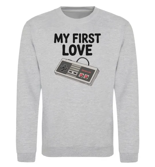Свитшот Gamepad first love Серый меланж фото