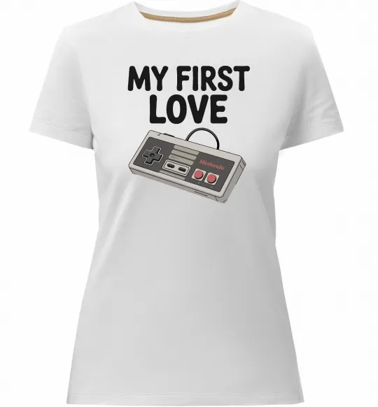 Жіноча преміум футболка Gamepad first love Білий фото