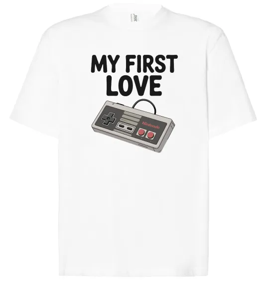Футболка Оверсайз Gamepad first love Білий фото