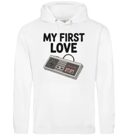 Мужская толстовка (худи) Gamepad first love Белый фото