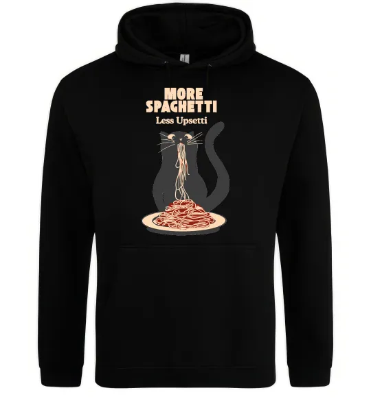 Мужская толстовка (худи) More spaghetti less upsetti Черный фото