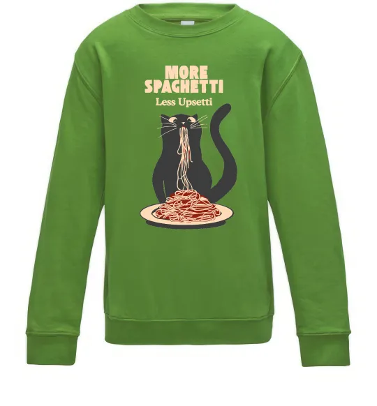 Детский Свитшот More spaghetti less upsetti Лаймовый фото