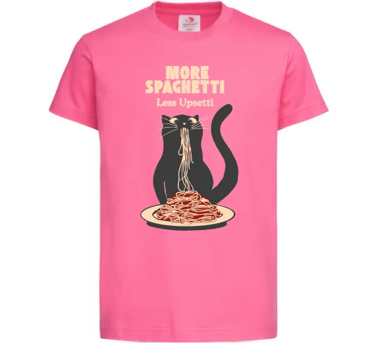 Детская футболка More spaghetti less upsetti Ярко-розовый фото