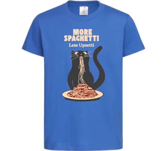 Детская футболка More spaghetti less upsetti Ярко-синий фото