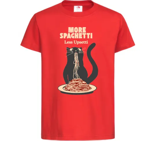 Детская футболка More spaghetti less upsetti Красный фото