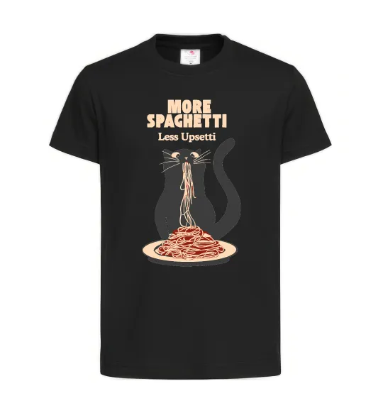 Детская футболка More spaghetti less upsetti Черный фото
