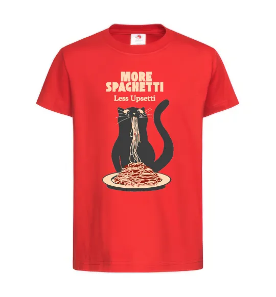 Детская футболка More spaghetti less upsetti Красный фото