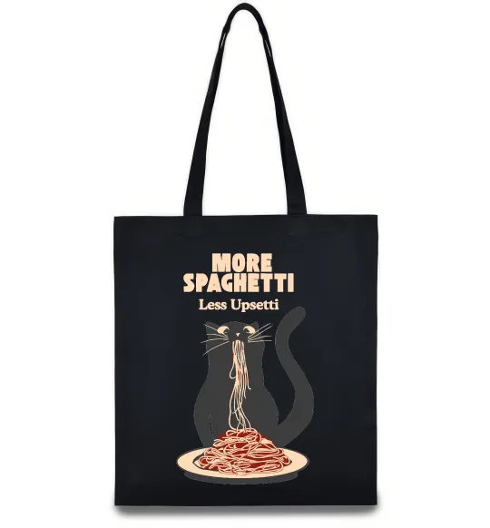 Эко-сумка More spaghetti less upsetti Черный фото