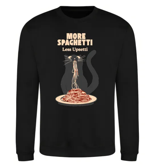 Свитшот More spaghetti less upsetti Черный фото