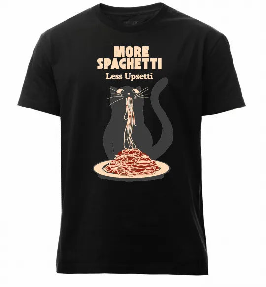 Мужская премиум футболка More spaghetti less upsetti Черный фото