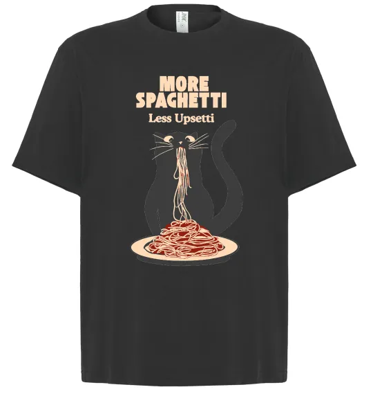 Футболка Оверсайз More spaghetti less upsetti Черный фото