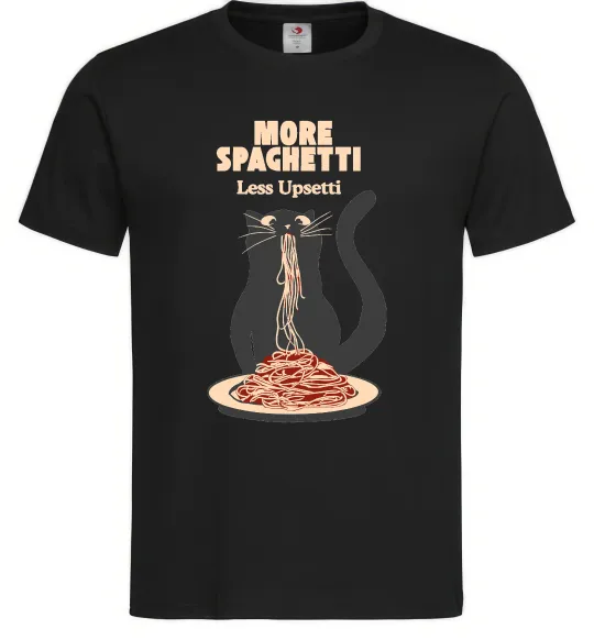 Мужская футболка More spaghetti less upsetti Черный фото