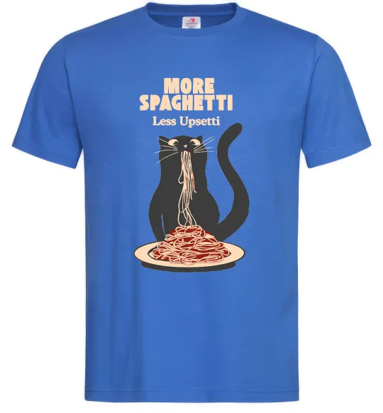 Мужская футболка More spaghetti less upsetti Ярко-синий фото
