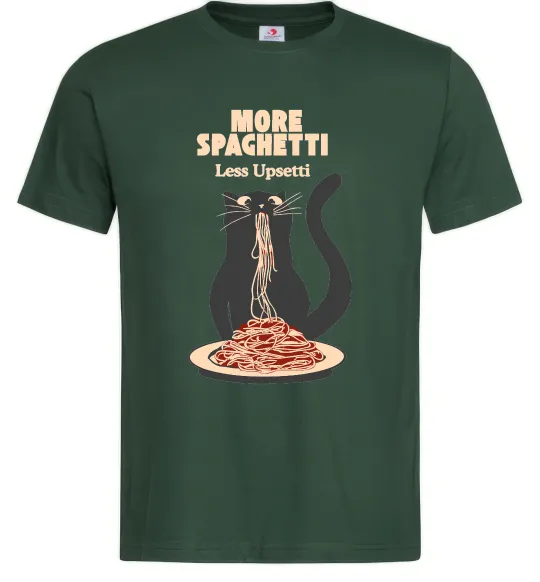 Мужская футболка More spaghetti less upsetti Темно-зеленый фото