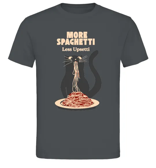 Мужская футболка More spaghetti less upsetti Графит фото