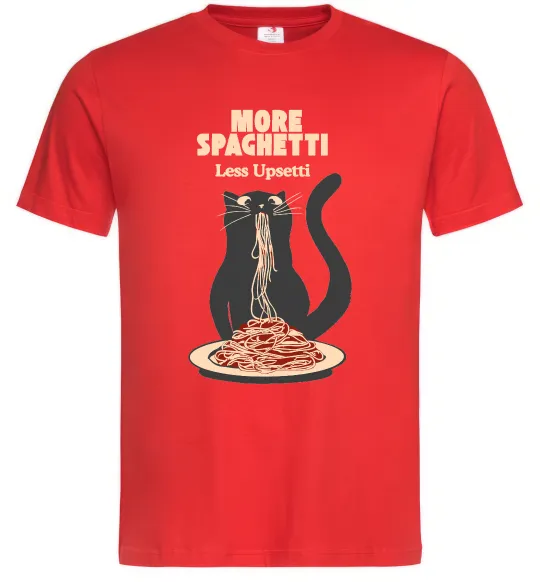 Мужская футболка More spaghetti less upsetti Красный фото
