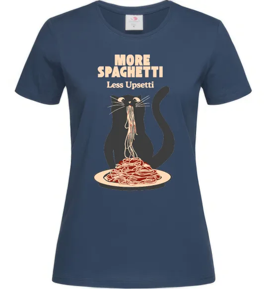 Жіноча футболка More spaghetti less upsetti Темно-синій фото
