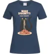 Жіноча футболка More spaghetti less upsetti Темно-синій фото