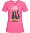 Жіноча футболка More spaghetti less upsetti Яскраво-рожевий фото