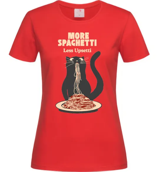 Жіноча футболка More spaghetti less upsetti Червоний фото
