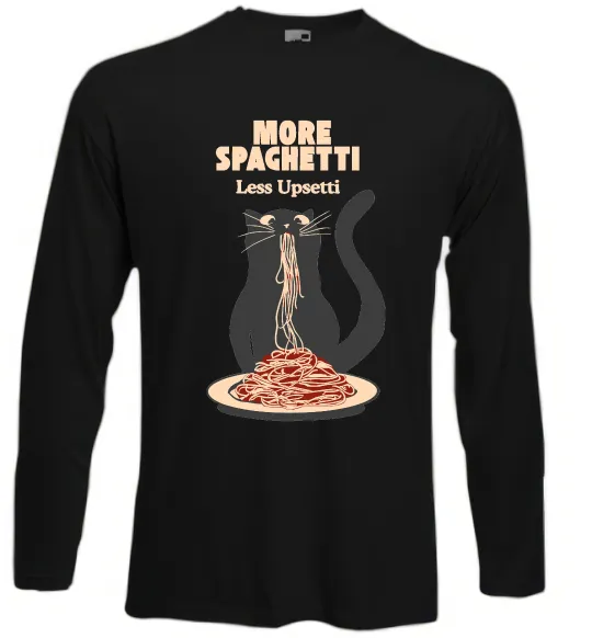 Лонгслів More spaghetti less upsetti Чорний фото