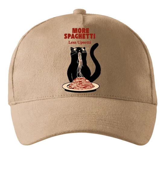 Кепка More spaghetti less upsetti Песочный фото