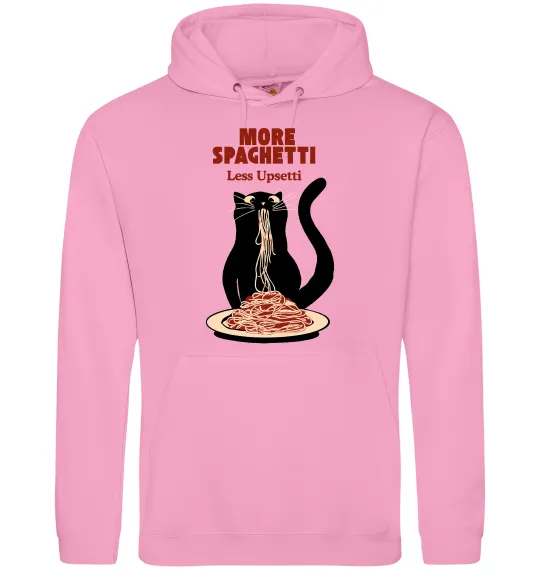 Мужская толстовка (худи) More spaghetti less upsetti Розовый фото