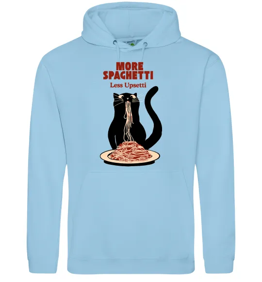 Мужская толстовка (худи) More spaghetti less upsetti Голубой фото