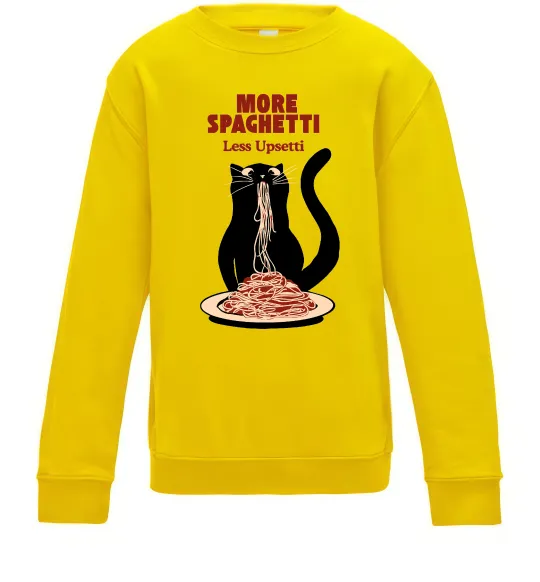 Детский Свитшот More spaghetti less upsetti Солнечно желтый фото