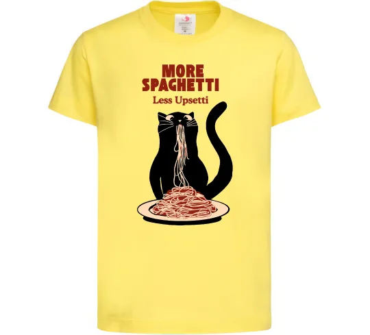 Детская футболка More spaghetti less upsetti Лимонный фото