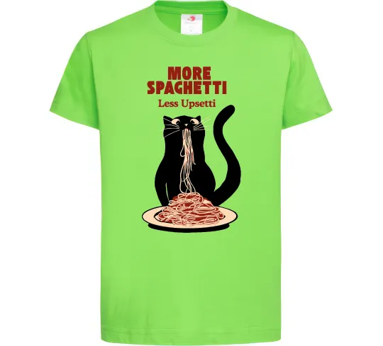 Детская футболка More spaghetti less upsetti Лаймовый фото