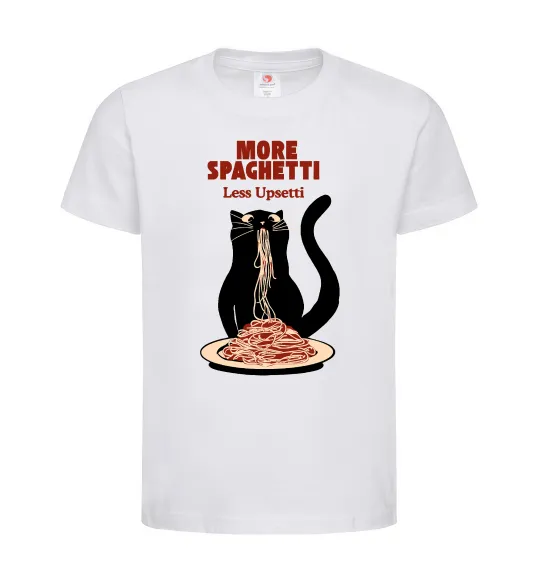 Детская футболка More spaghetti less upsetti Белый фото
