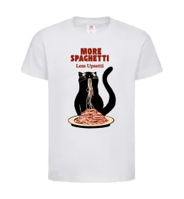 Детская футболка More spaghetti less upsetti Белый фото