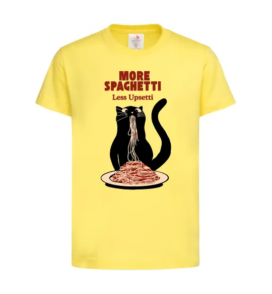 Детская футболка More spaghetti less upsetti Лимонный фото
