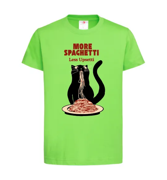 Детская футболка More spaghetti less upsetti Лаймовый фото