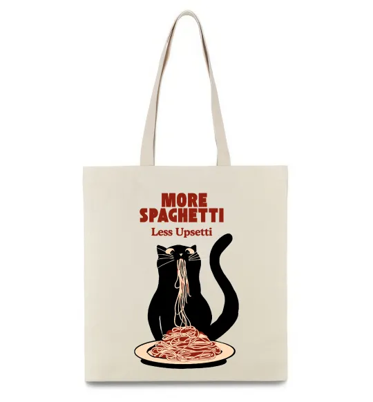 Эко-сумка More spaghetti less upsetti Бежевый фото