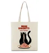 Эко-сумка More spaghetti less upsetti Бежевый фото