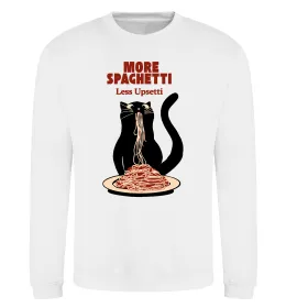 Свитшот More spaghetti less upsetti Белый фото