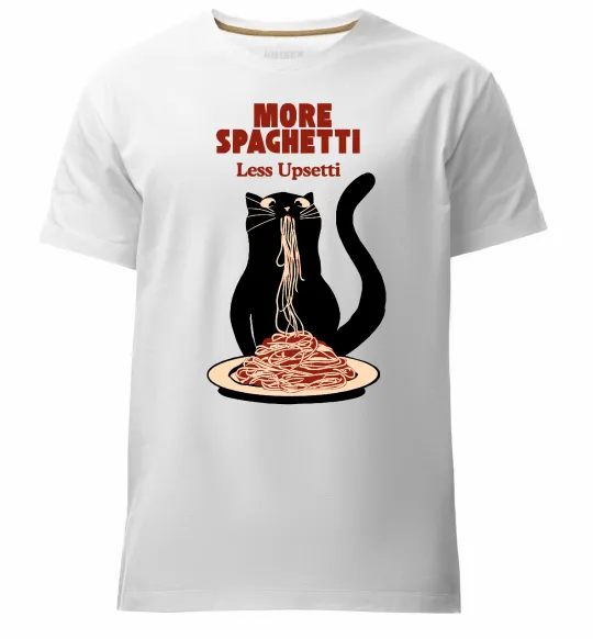 Мужская премиум футболка More spaghetti less upsetti Белый фото
