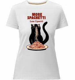 Жіноча преміум футболка More spaghetti less upsetti