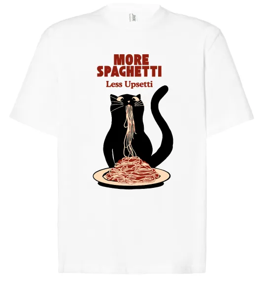 Футболка Оверсайз More spaghetti less upsetti Белый фото