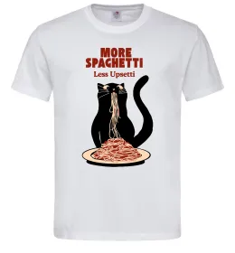 Мужская футболка More spaghetti less upsetti Белый фото